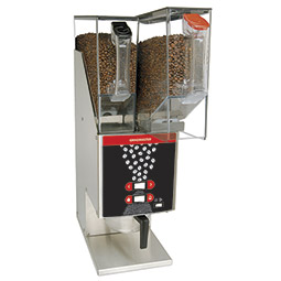 Food Service Coffee Grinder. Dual portions and (2) 5.5 lbs. removable hoppers.