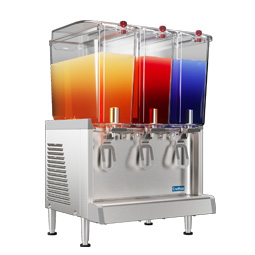 Simplicity Bubbler® Premix Cold Beverage Dispenser. (3) 4.75 gallon bowls, agitator model.