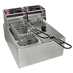 Countertop Electric Fryers. (2) 6 lbs. fry pots with (2) baskets.