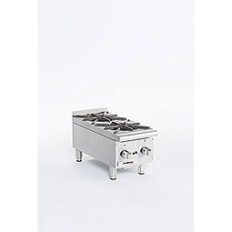 Gas Hot Plates. Cooking Surface: 12 W x 20 D, (2) burners.