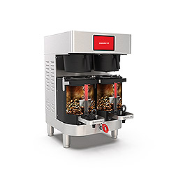 PrecisionBrew Air-Heated Shuttle. Twin digitally controlled brewer with virtual sight glass