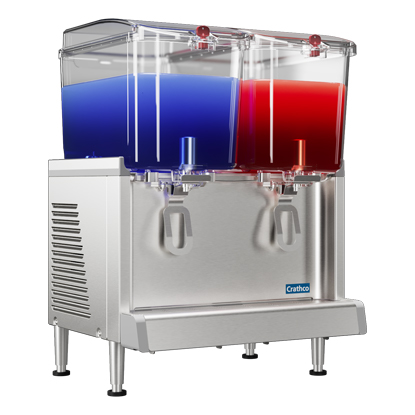 Simplicity Bubbler® Premix Cold Beverage Dispenser. (2) 4.75 gallon bowls, agitator model.