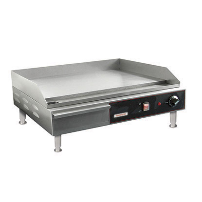 Medium Duty Electric Griddle. 1 heating element, 1/2 griddle plate thickness.