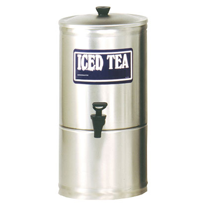 S Series Stainless Steel Iced Tea Dispenser. 3 gallon capacity, 7 faucet clearance.