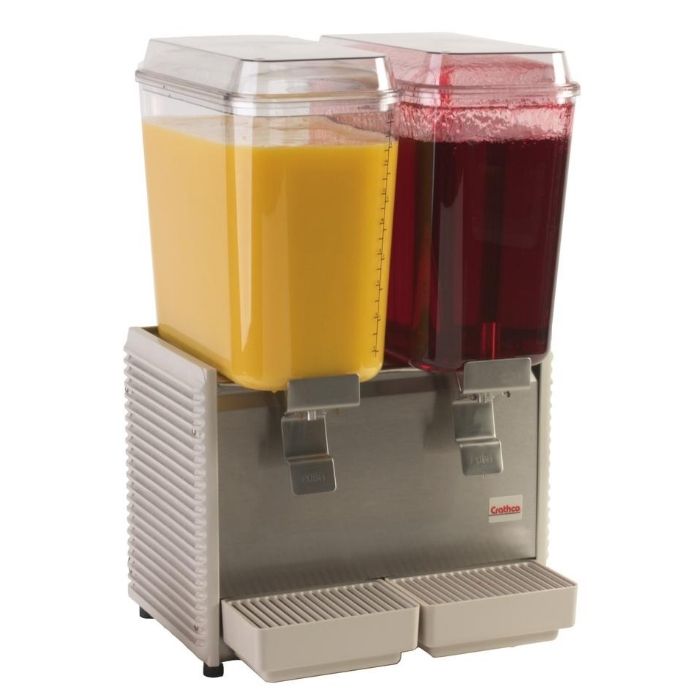 Crathco Classic Bubbler® Premix Cold Beverage Dispenser. (2) 5 gal. bowls. Plastic side panels and drip tray.