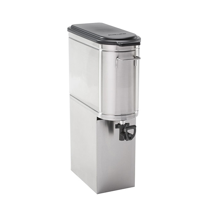 Stainless Steel Iced Tea Dispenser. Tomlinson® down-facing valve.
