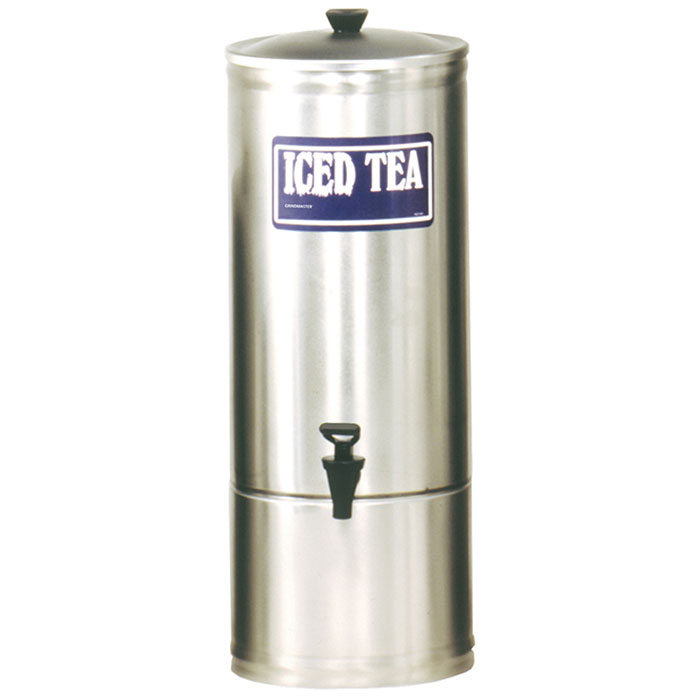 S Series Stainless Steel Iced Tea Dispenser. 5 gallon capacity, 7 faucet clearance.